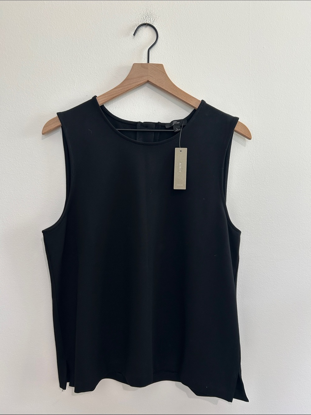 J. Crew Crew Neck Sleeveless Top Rhinestone Buttons Size Large NWT